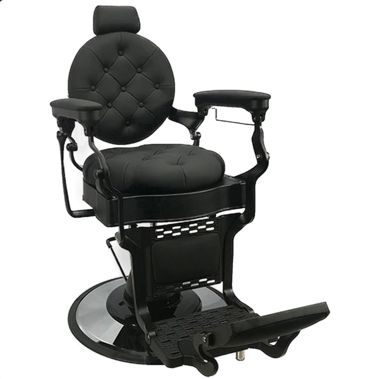JACK Barber Chair - Black Frame (Black Leather)