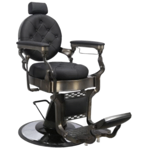 JACK Barber Chair - Graphite Frame (Black Leather)